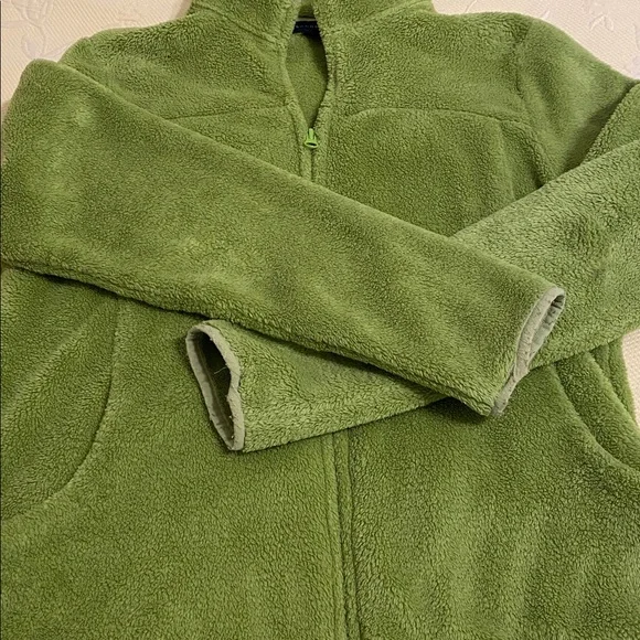 Lands End lime green Teddy Jacket, pre-owned in good shape - Picture 5 of 9